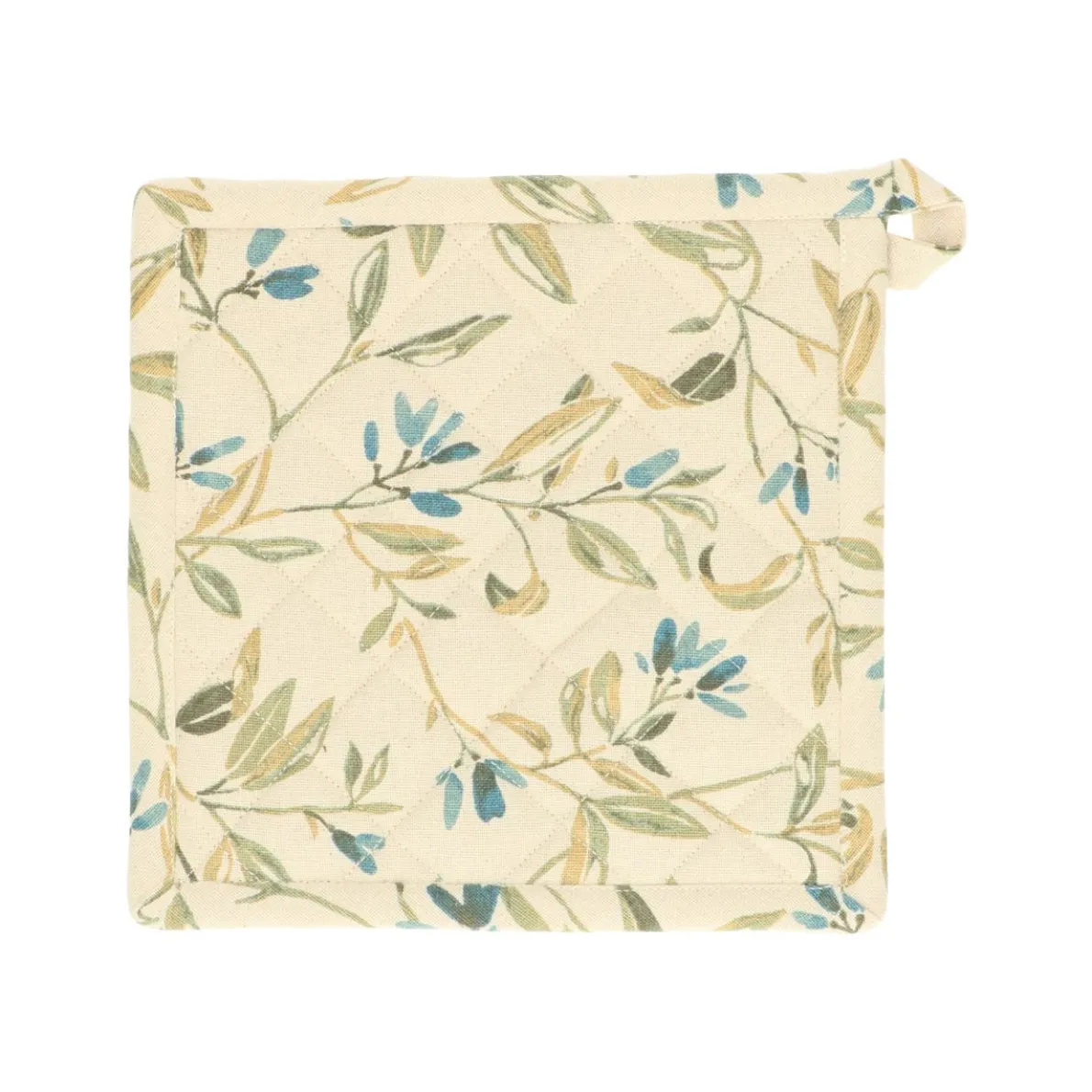 Pannenlap, GOTS bio-katoen, winterbloesem blauw, 20 x 20 cm