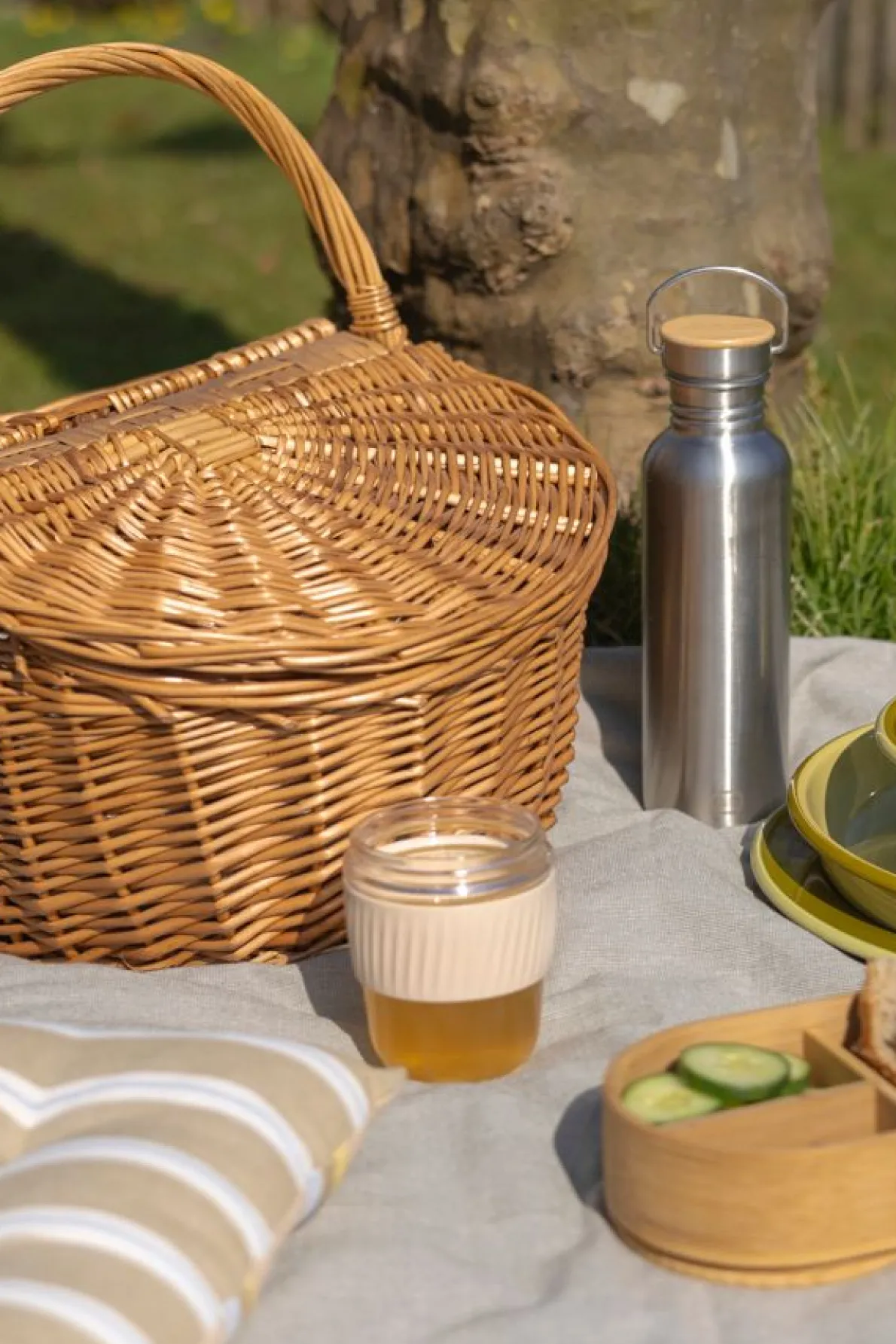 Picknickmand, wilgenteen, ovaal