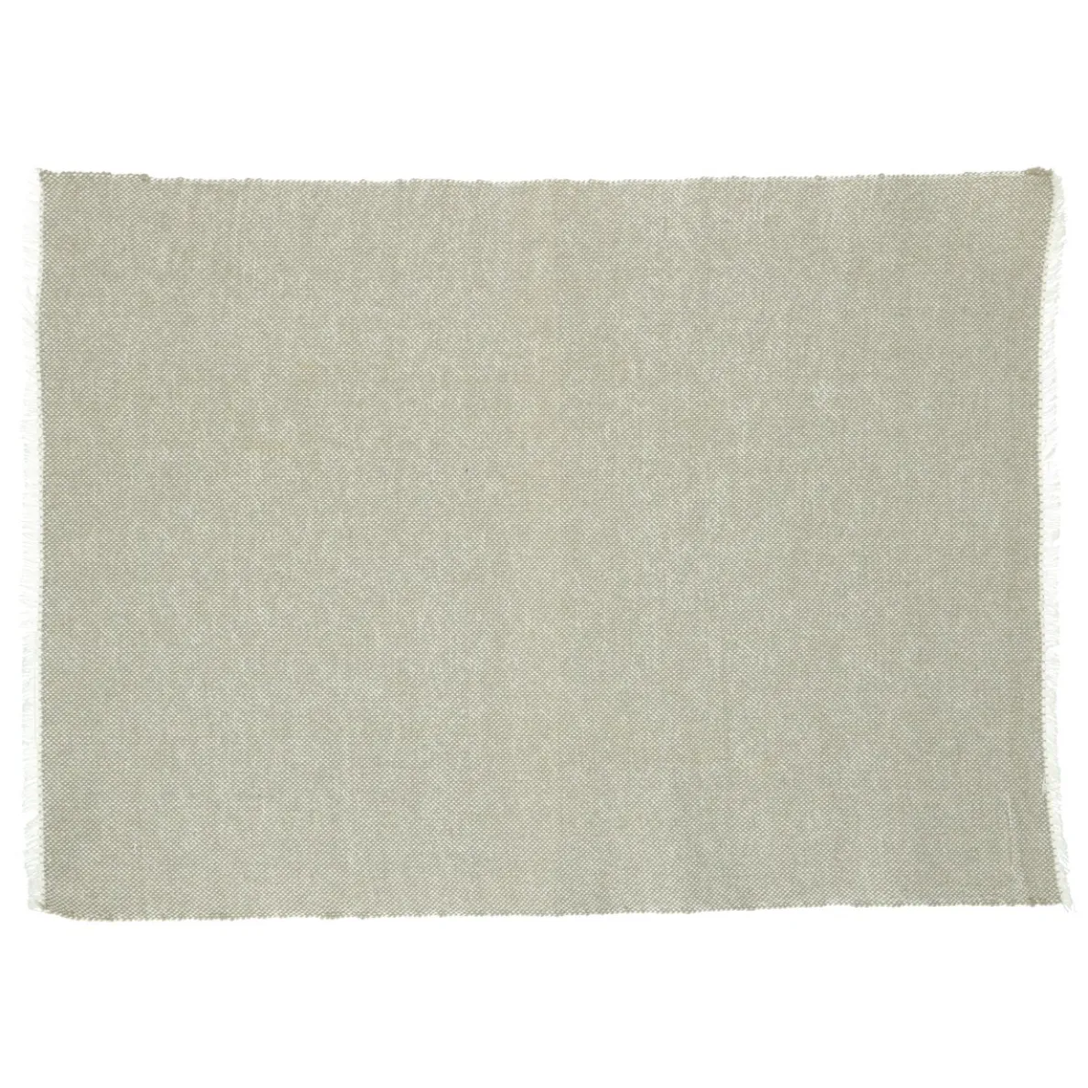 Placemat franjes, GOTS bio-katoen, olijfgroen, 35 x 50 cm