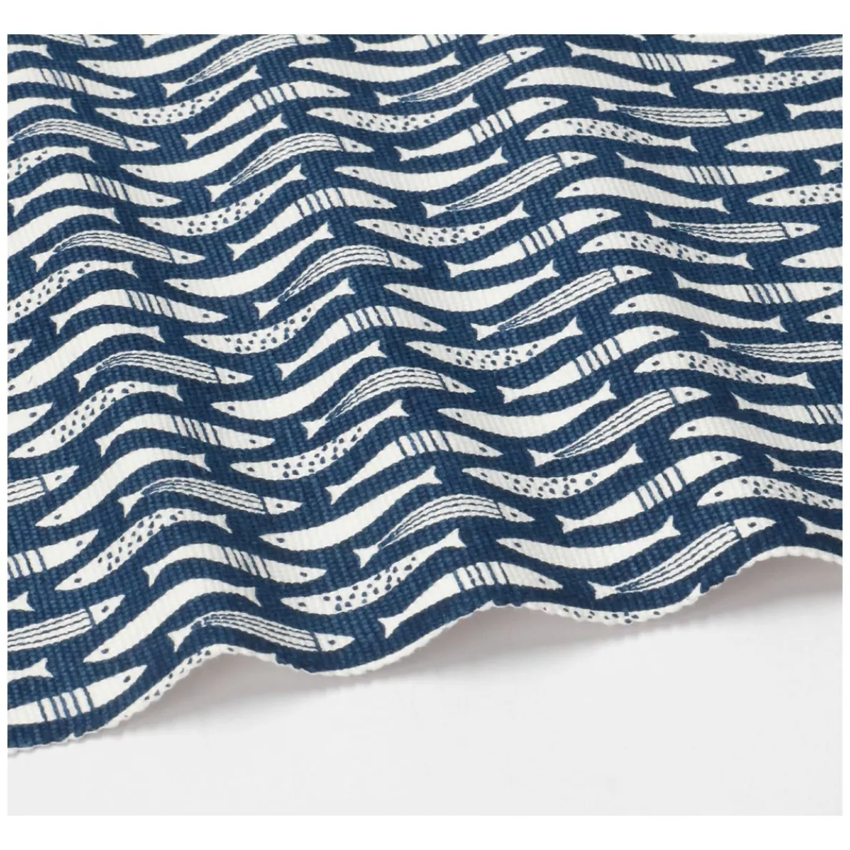 Placemat geribbeld, GOTS bio-katoen, vissen, 35 x 50 cm