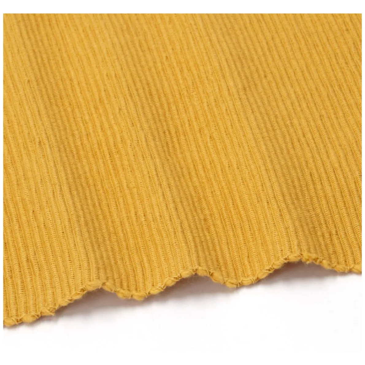 Placemat geribbeld, GOTS bio-katoen, okergeel, 35 x 50 cm