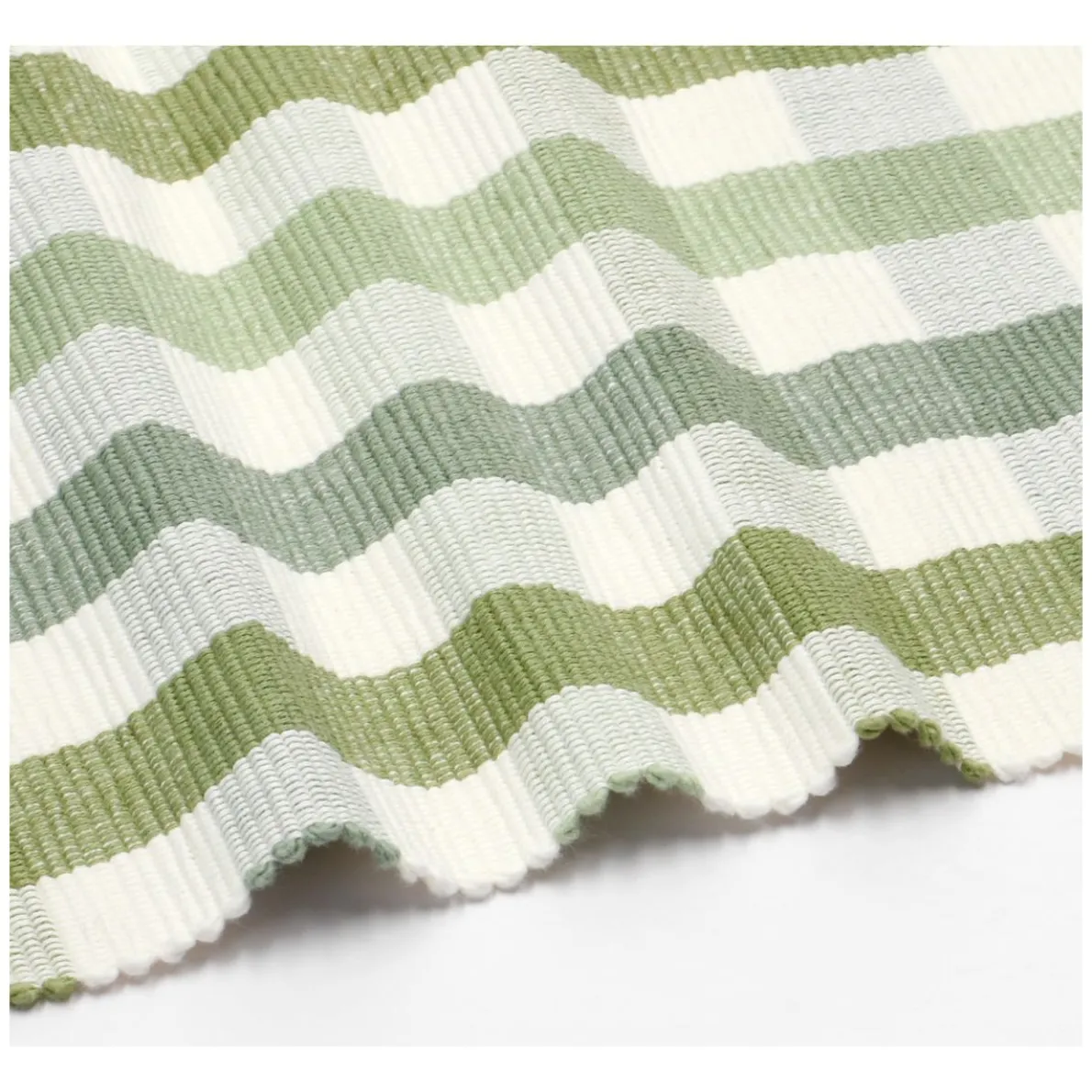 Placemat geribbeld, GOTS bio-katoen, groen, geruit, 35 x 50 cm