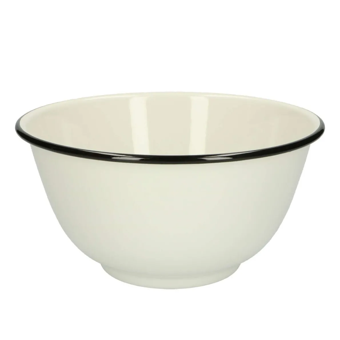 Schaal, emaille, zwart/wit, Ø 21,5 cm