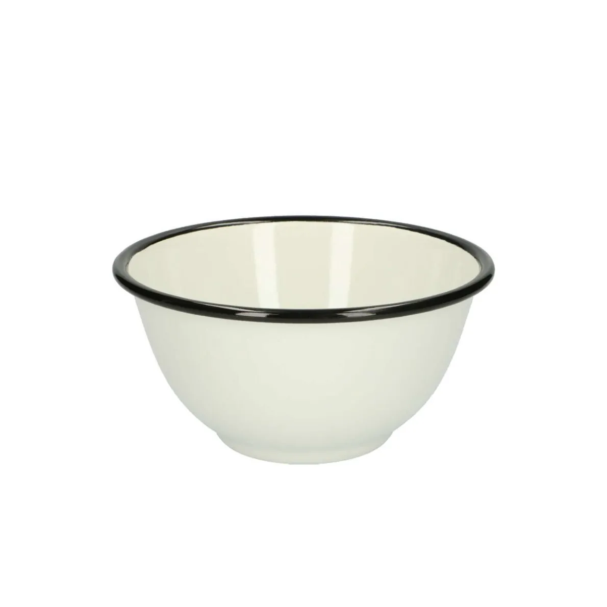 Schaal, emaille, zwart/wit, Ø 15 cm