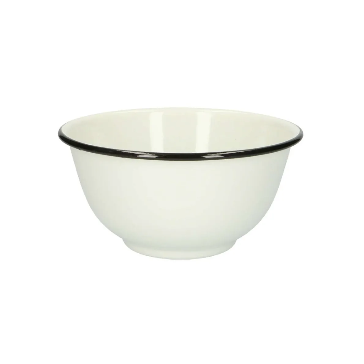 Schaal, emaille, zwart/wit, Ø 17 cm