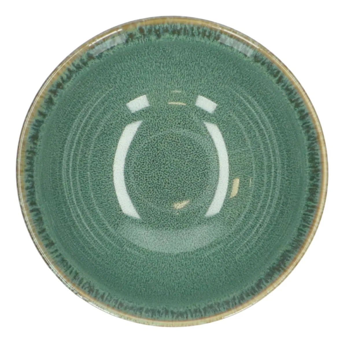 Schaal reactieve glazuur, steengoed, groen, Ø 13,5 cm