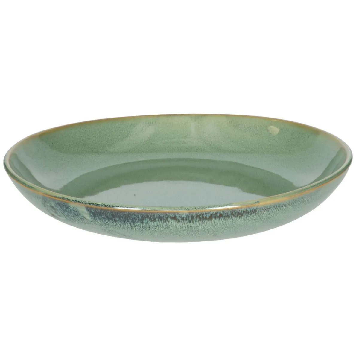 Schaal reactieve glazuur, steengoed, groen, Ø 31 cm