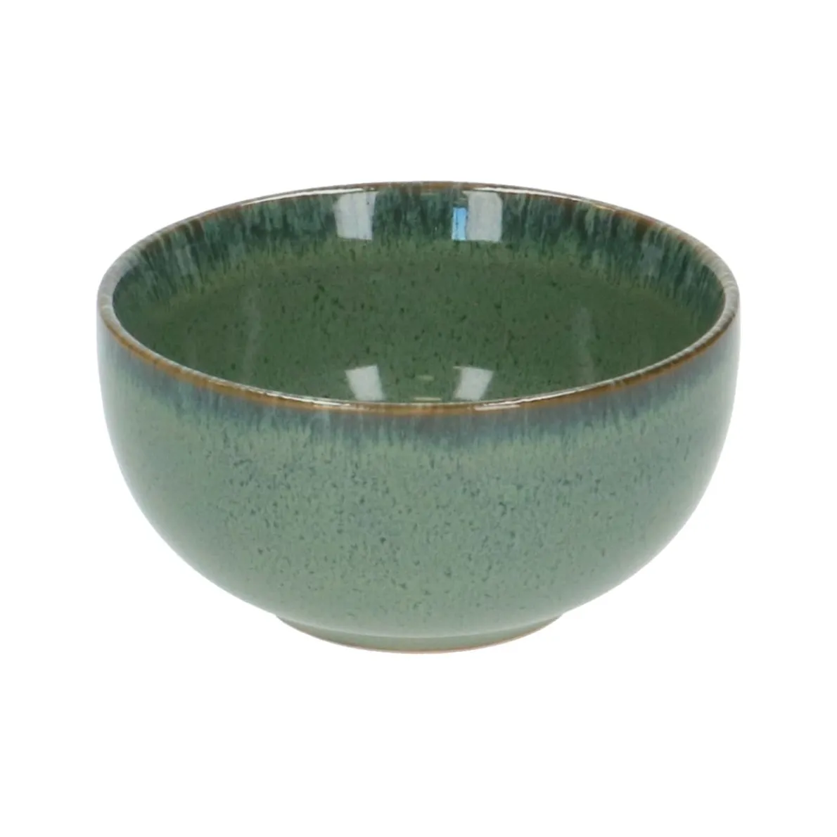 Schaal reactieve glazuur, steengoed, groen, Ø 10,8 cm