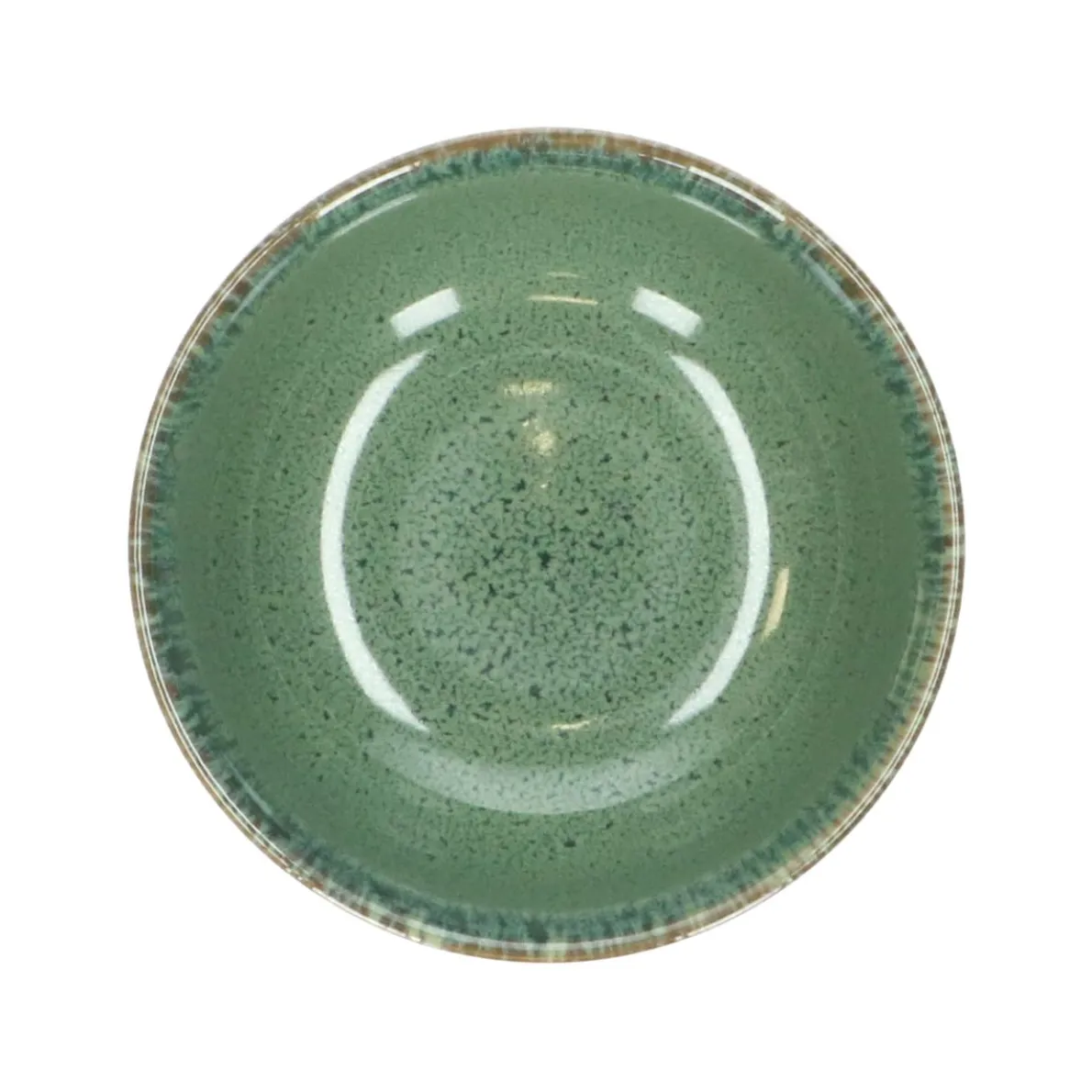 Schaal reactieve glazuur, steengoed, groen, Ø 10,8 cm