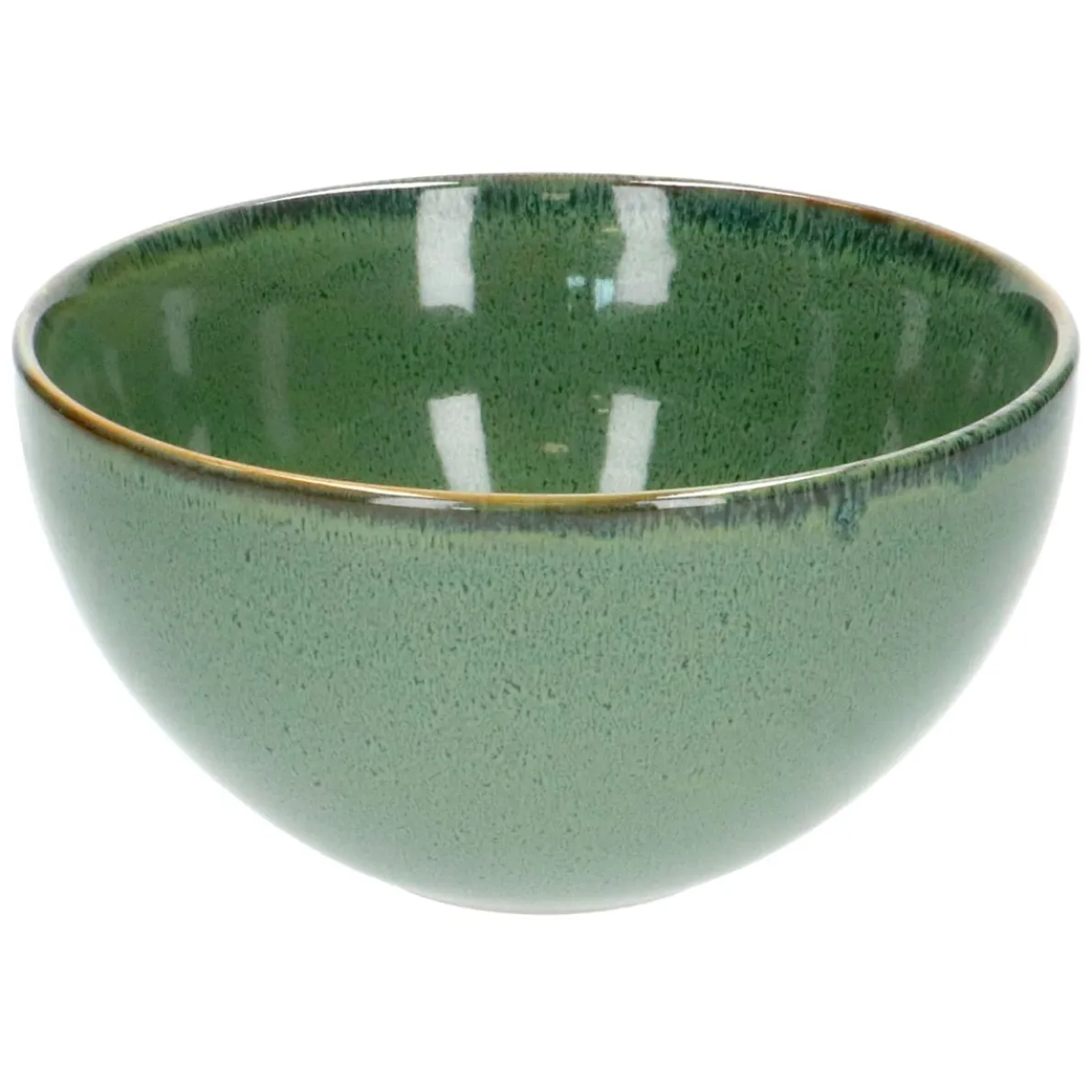 Schaal reactieve glazuur, steengoed, groen, Ø 18 cm