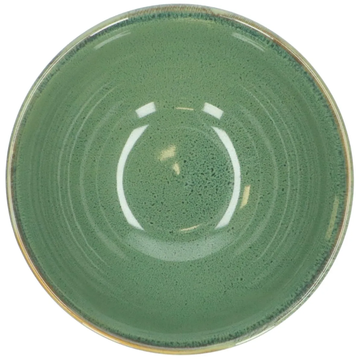 Schaal reactieve glazuur, steengoed, groen, Ø 18 cm