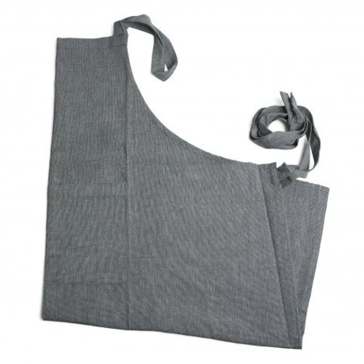 Schort, katoen, donkergrijs gemêleerd