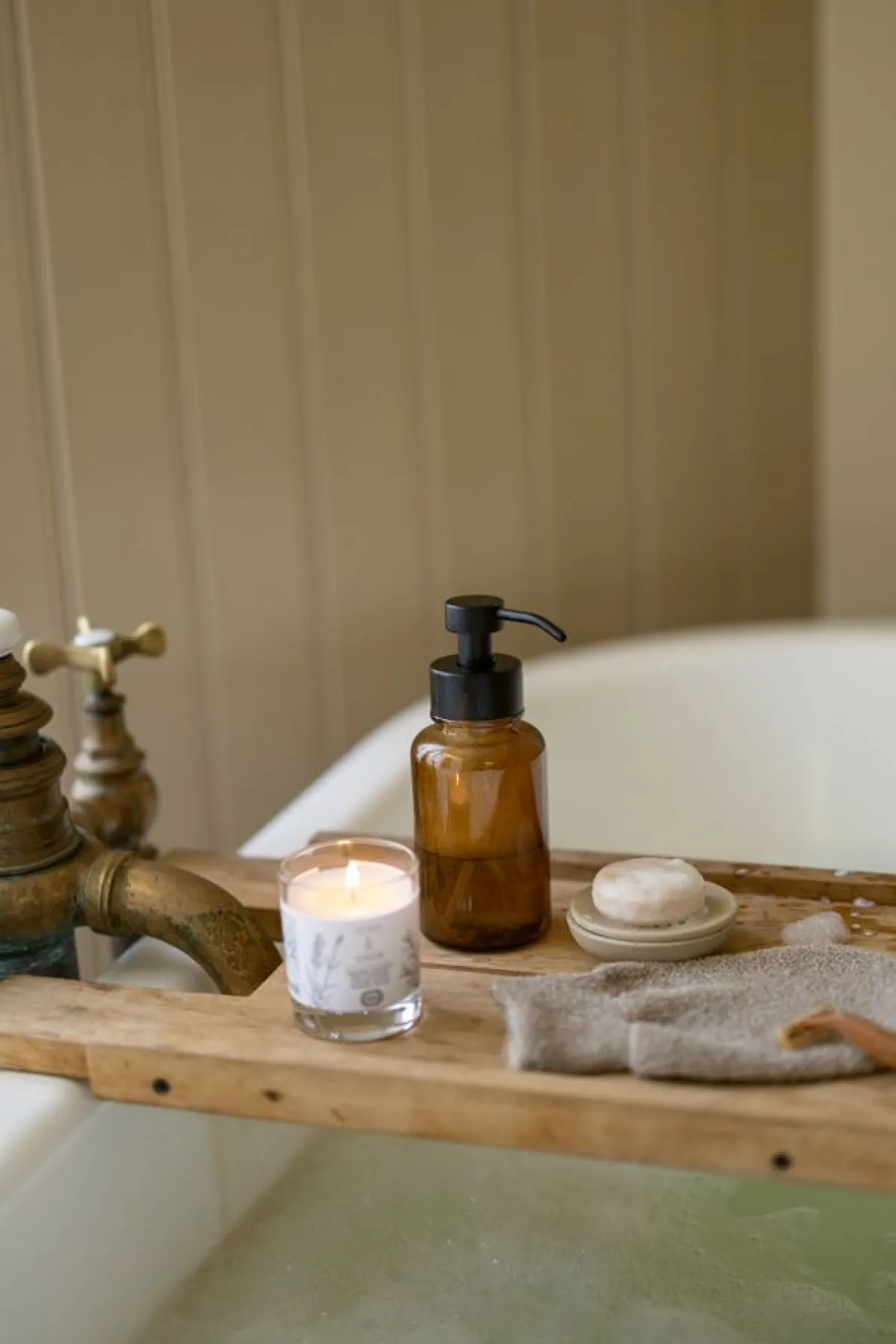 Schuim zeeppomp, bruin glas, 400 ml