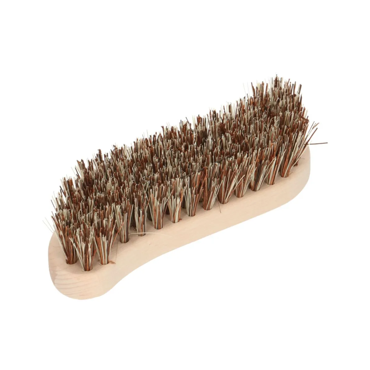 Schuurborstel 'boender', s-vorm, beukenhout en tampico en bassine vezels