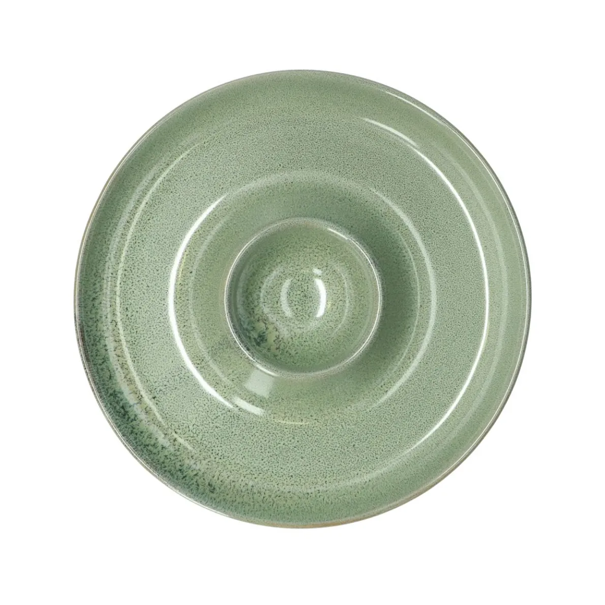Serveerschaal voor dips, reactief glazuur, groen