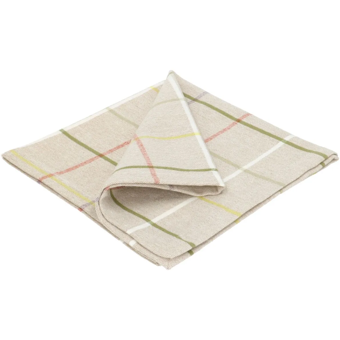 Servet, gerecycled katoen, ruit, 40 x 40 cm