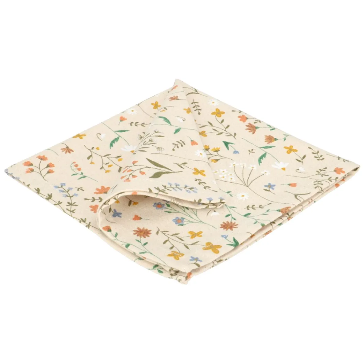 Servet, GOTS bio-katoen, veldbloemen, 40 x 40 cm