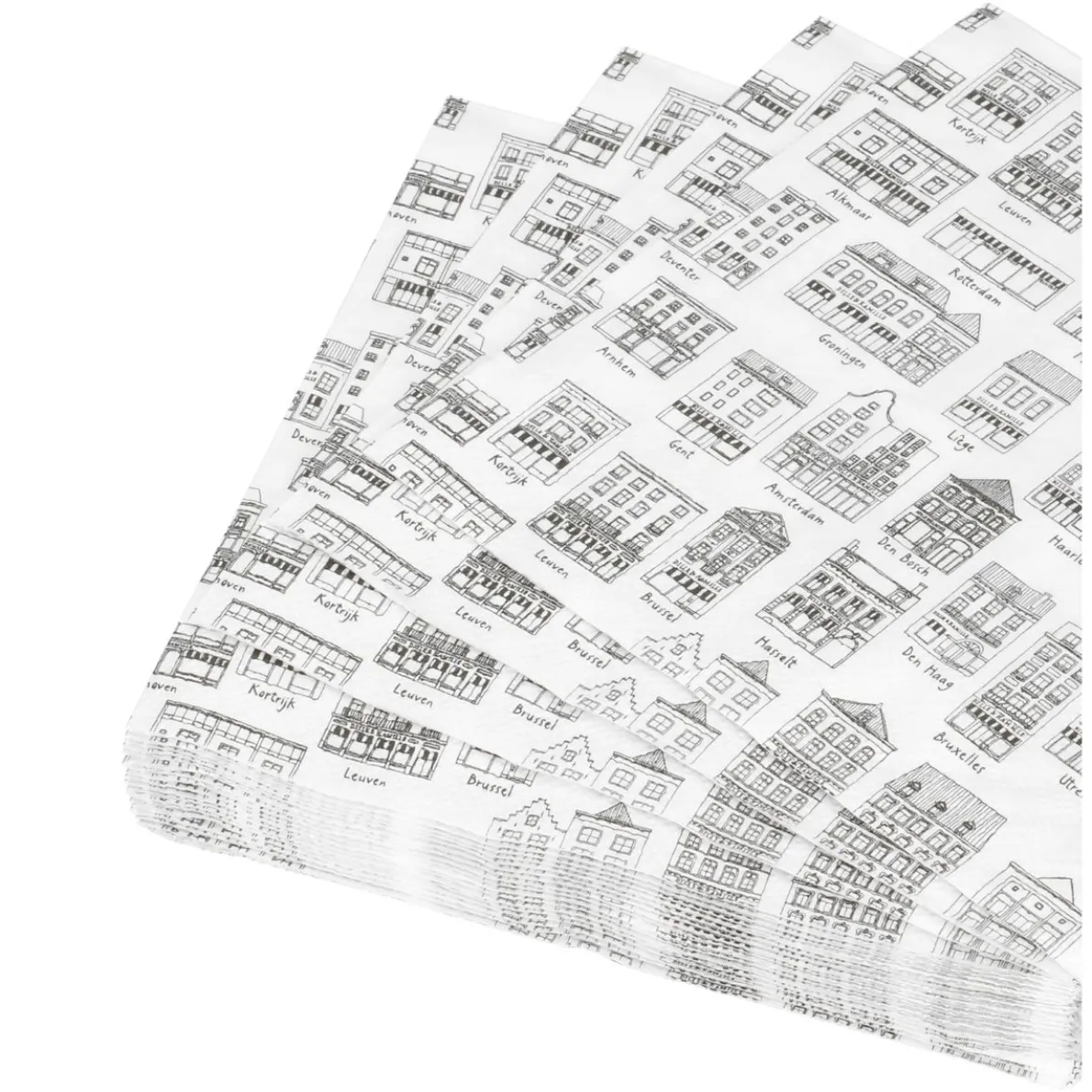Servetten, papier, geveltjes, 33 x 33 cm, 20 stuks