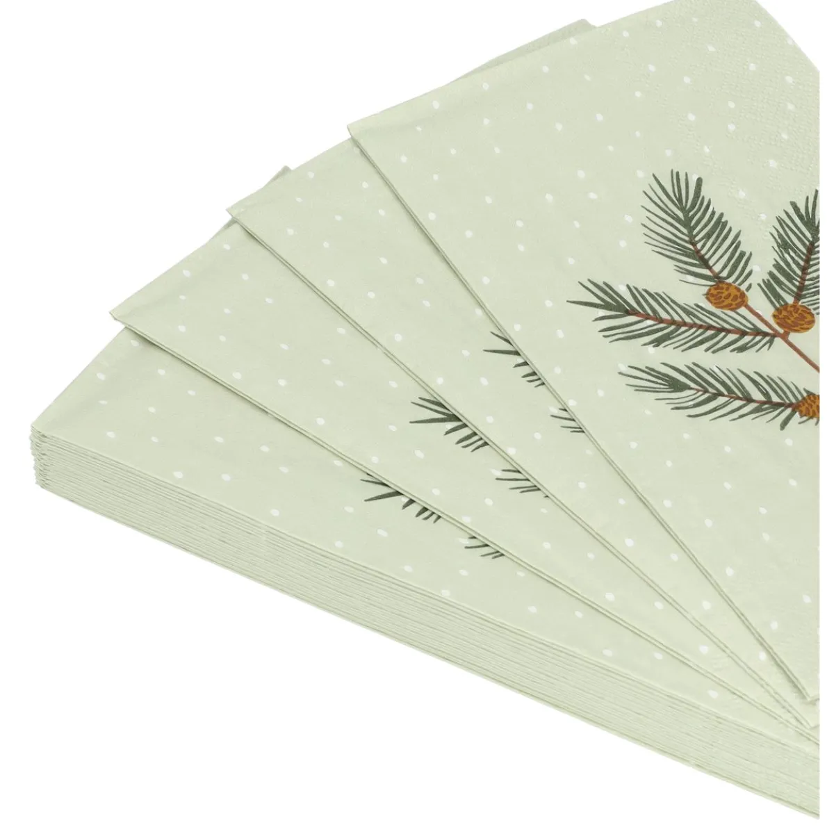 Servetten, papier, kerstgroen, 43x33 cm, 20 stuks