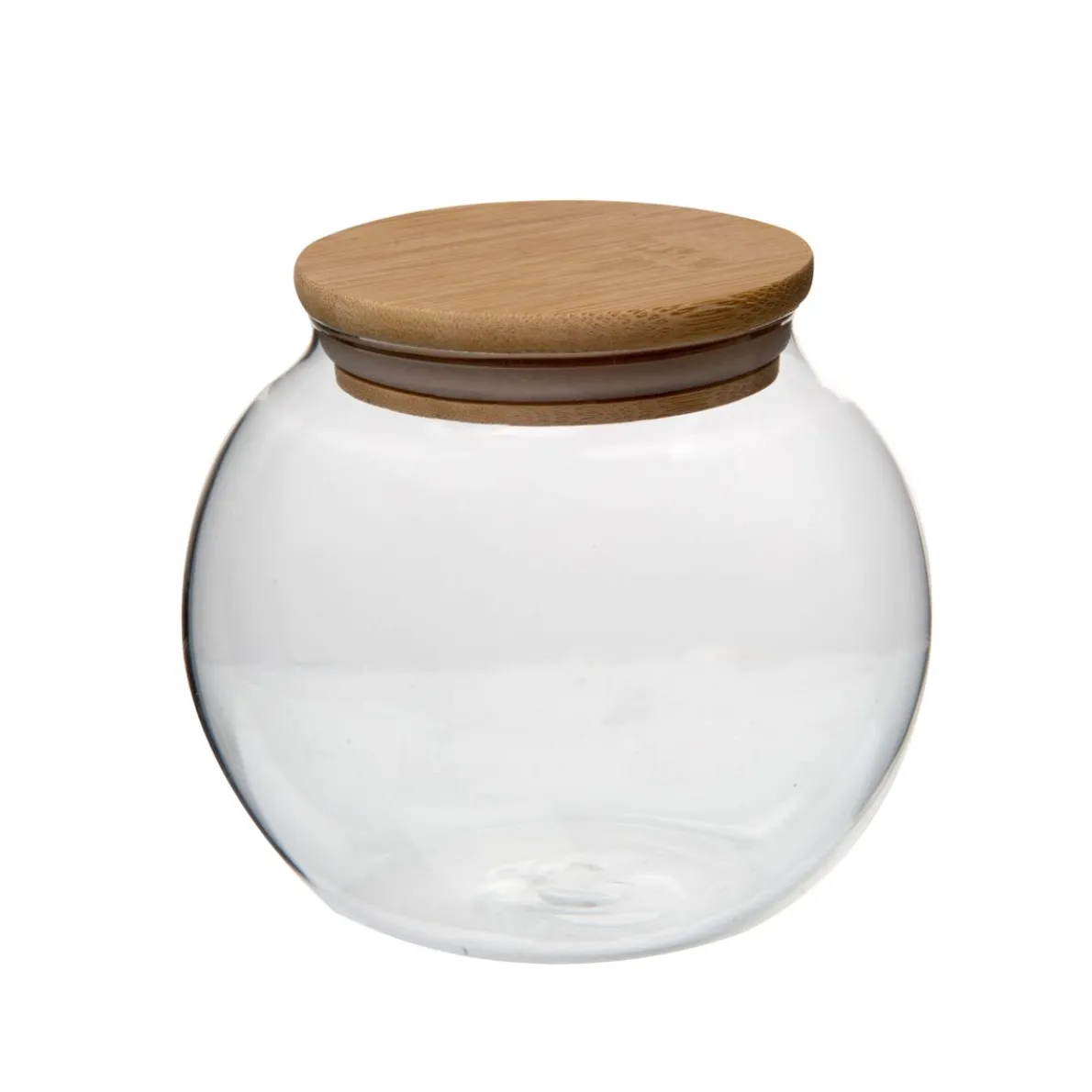 Snoeppot, glas en bamboe, 790 ml