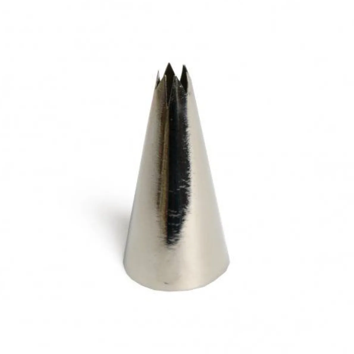 Spuitmondje met gekartelde opening, klein, roestvrij staal