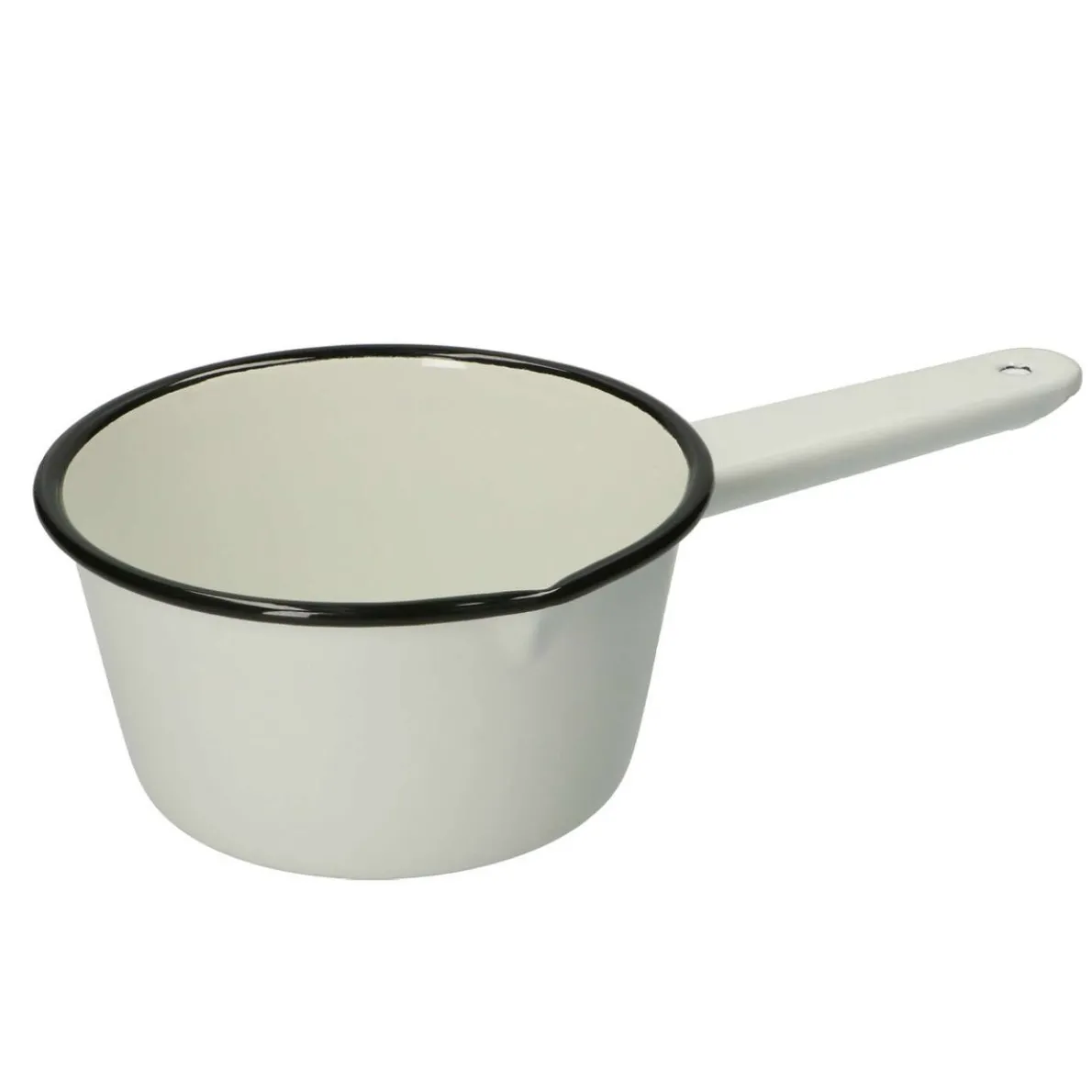 Steelpan, emaille, zwart/wit