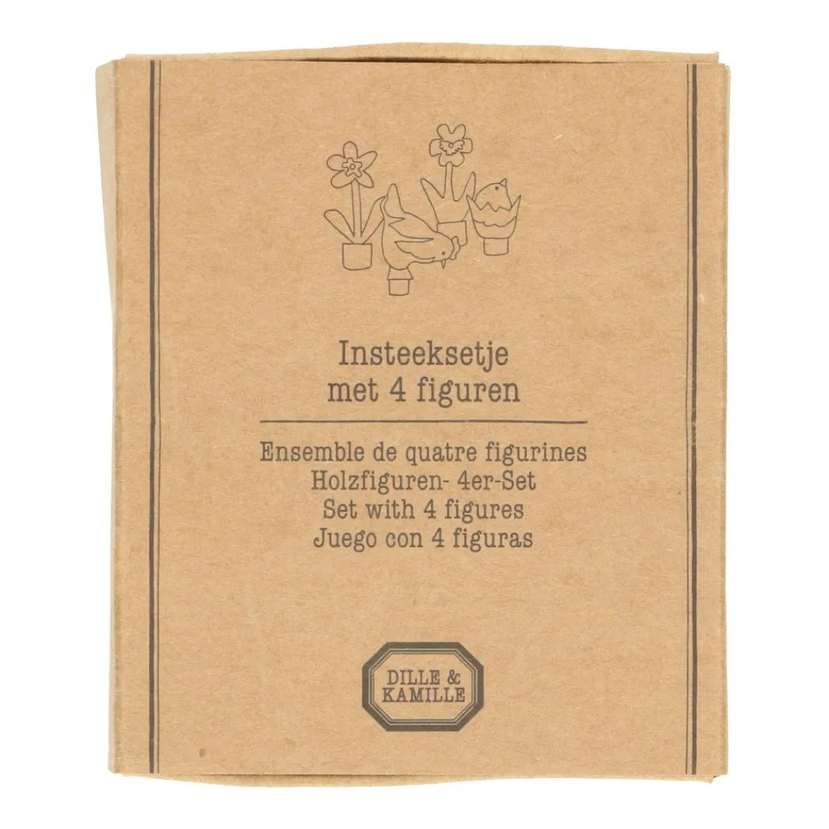 Stekers voor jaarring, lente, hout, set van 4