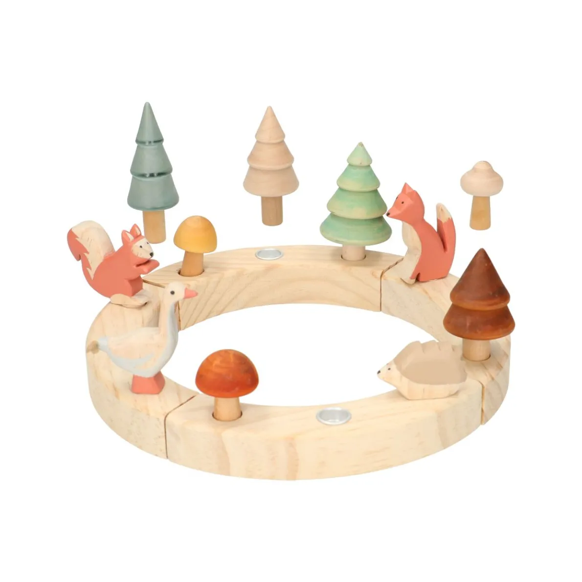 Stekers voor jaarring, dieren, hout, set van 4