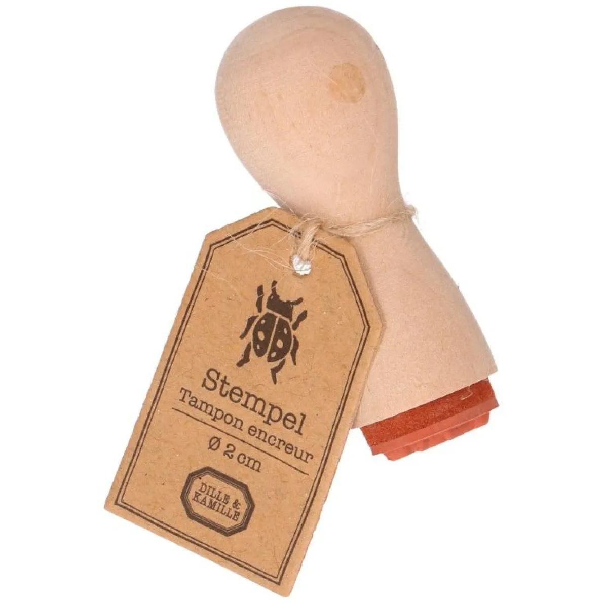 Stempel, beukenhout, kever, Ø 2 cm