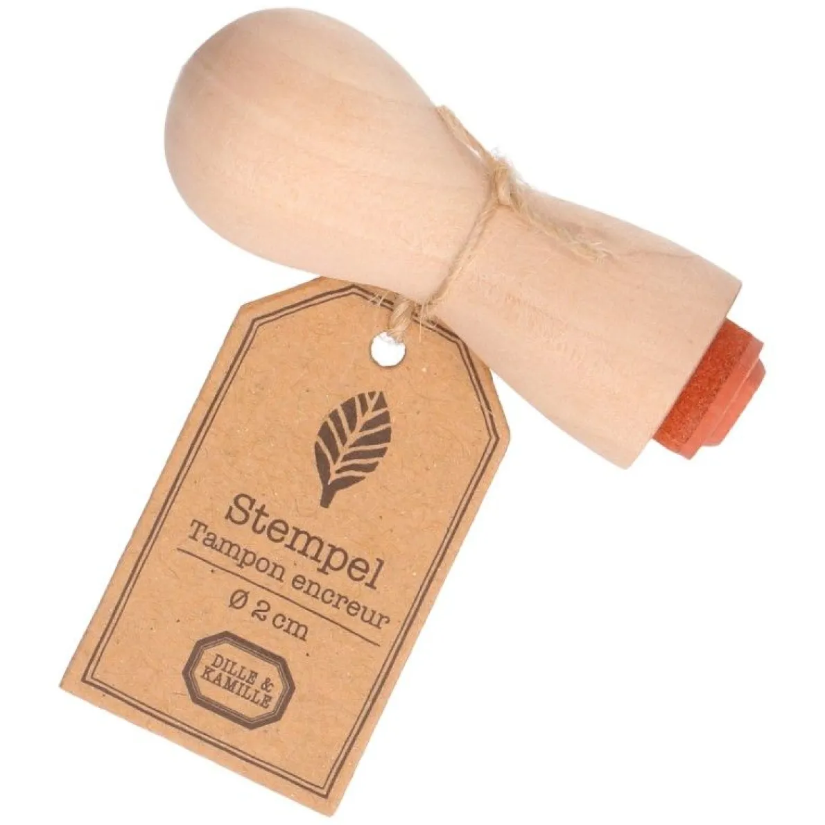 Stempel, beukenhout, blaadje, Ø 2 cm