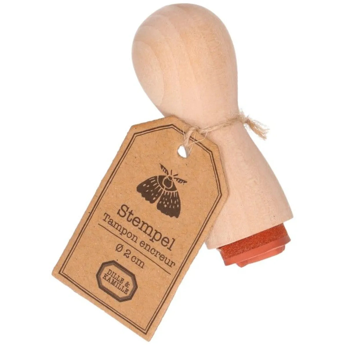 Stempel, beukenhout, vlinder, Ø 2 cm