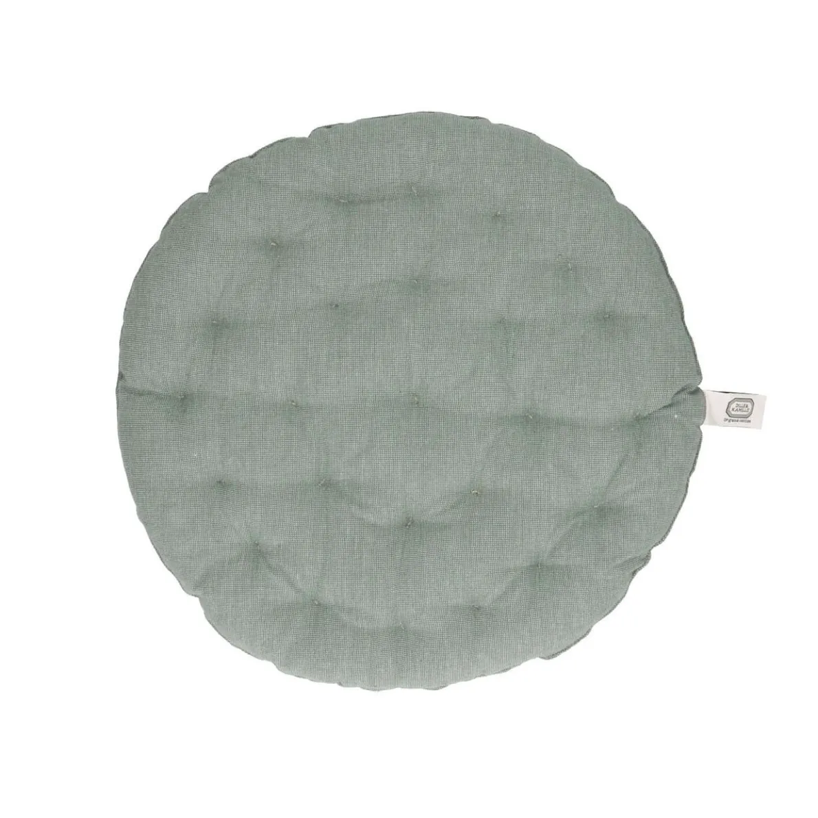 Stoelkussen rond, bio-katoen, groen