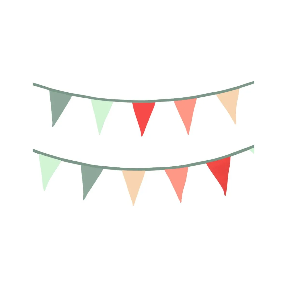 Stoffen vlaggenlijn, GOTS bio-katoen, roze/rood, kleine vlag, 6 meter