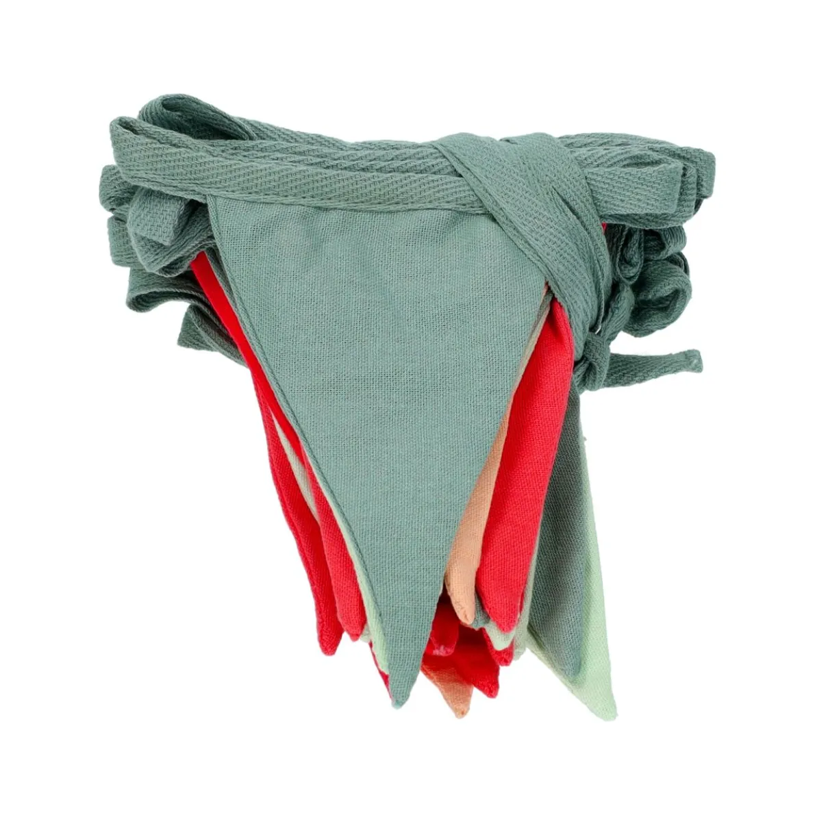 Stoffen vlaggenlijn, GOTS bio-katoen, roze/rood, kleine vlag, 6 meter