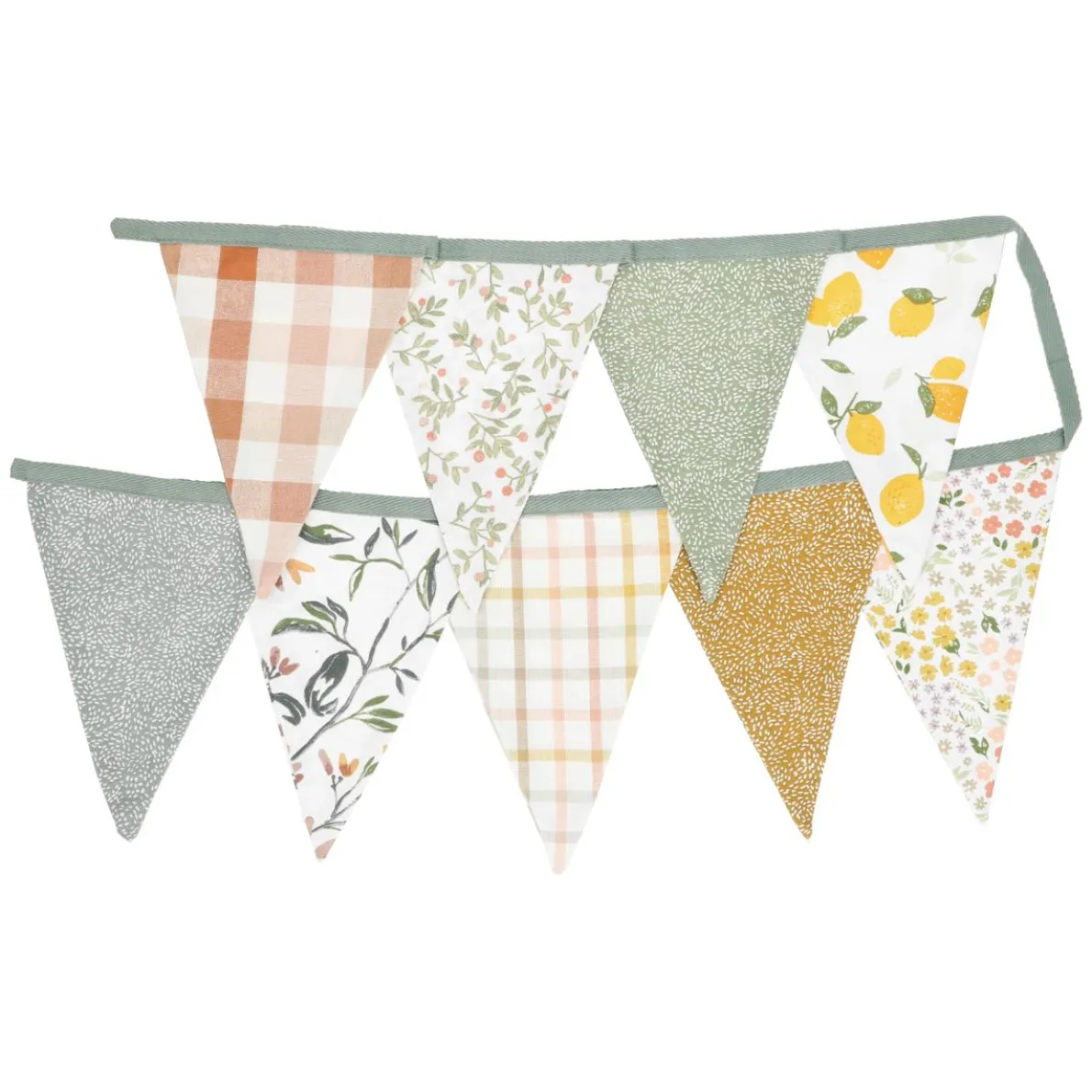 Stoffen vlaggenlijn, GOTS bio-katoen, Dille-prints, grote vlag, 6 meter