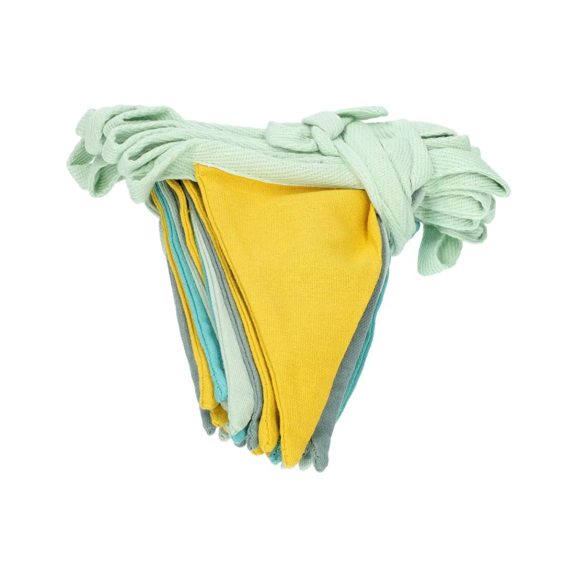 Stoffen vlaggenlijn, GOTS bio-katoen, geel/blauw, kleine vlag, 6 meter