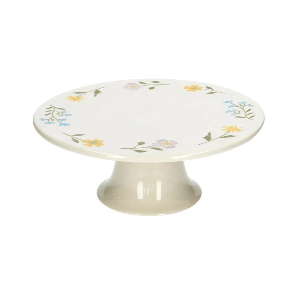 Taartplateau, steengoed, wilde bloemen, Ø 25 cm x 9,5 cm