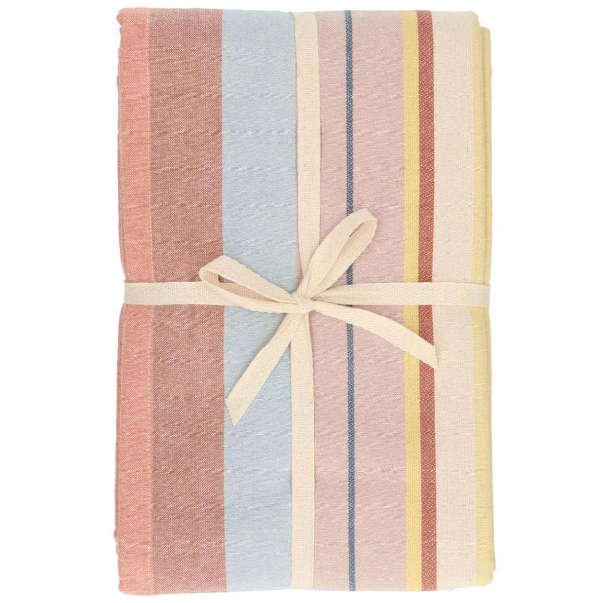 Tafelkleed, GOTS bio-katoen, meerkleurig, gestreept, Ø180 CM