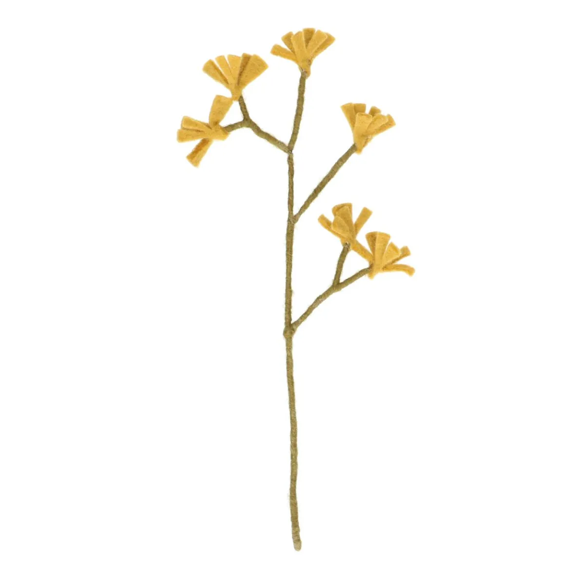 Tak kangoeroepootje, vilt, geel, ca. 37 cm