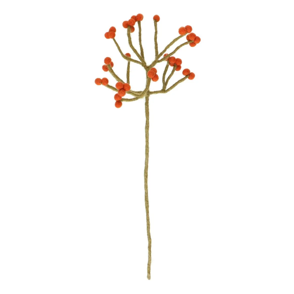 Tak met besjes, vilt, oranje, ca. 40 cm
