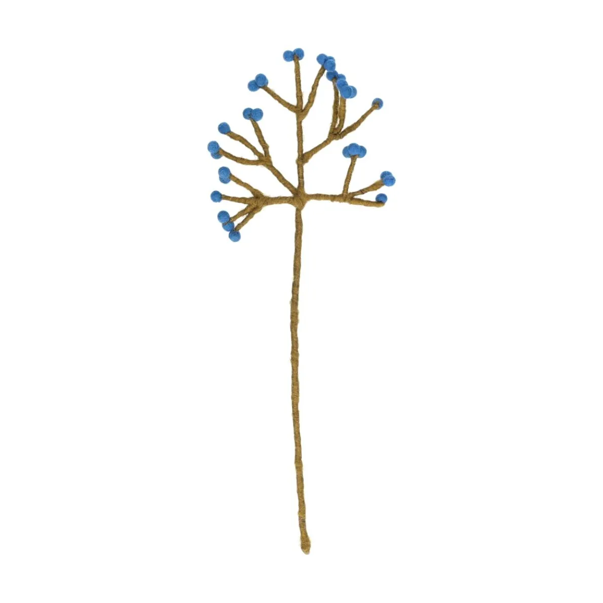 Tak met besjes, vilt, blauw, ca. 40 cm