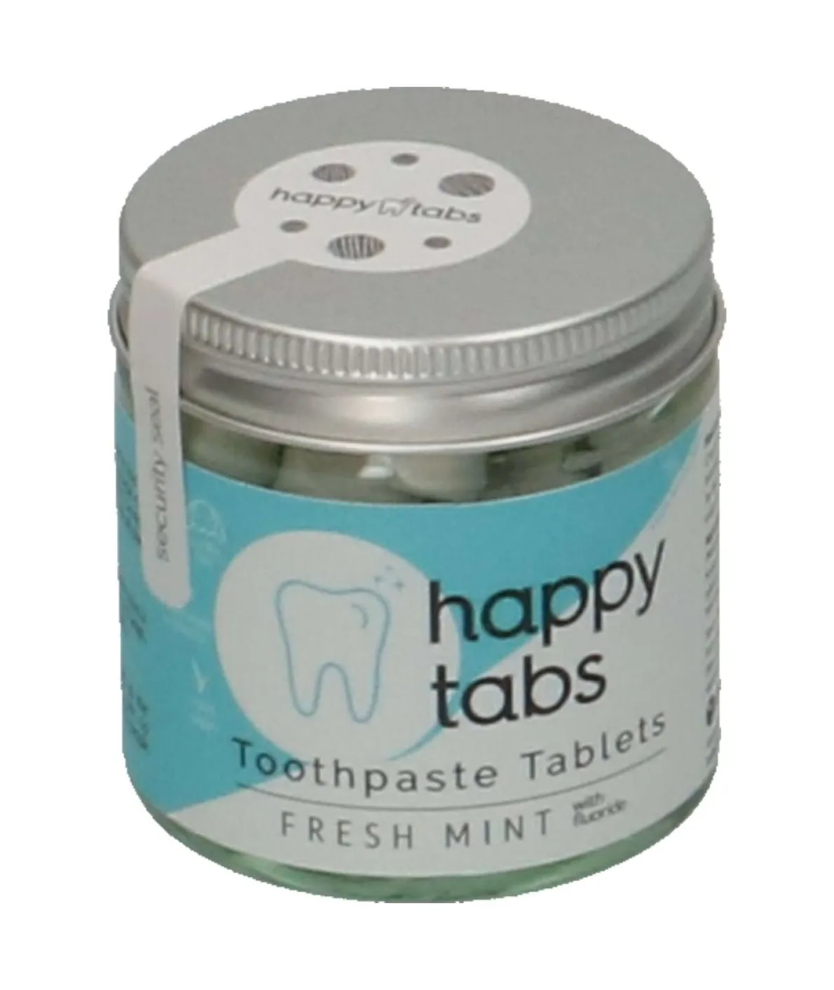 Tandpasta-tabletten 'Happy tabs', fresh mint, potje 80 stuks
