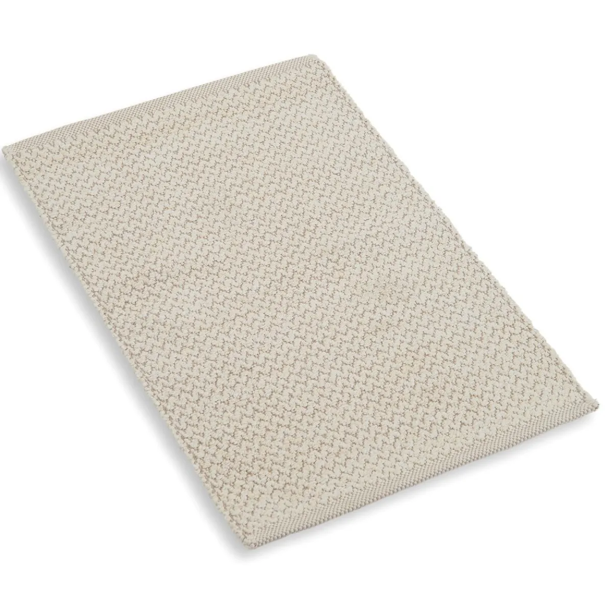 Tapijt, gerecycled katoen, wit, klein, 60 x 90 cm