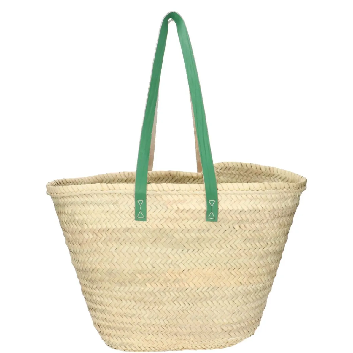 Tas, palmblad, handvat lang, celadongroen