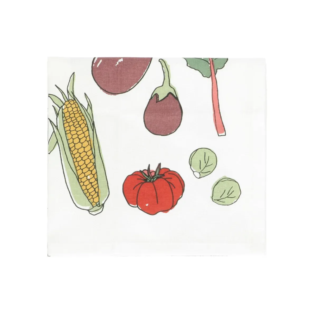 Theedoek, bio-katoen, fruit en groente 50 x 70 cm