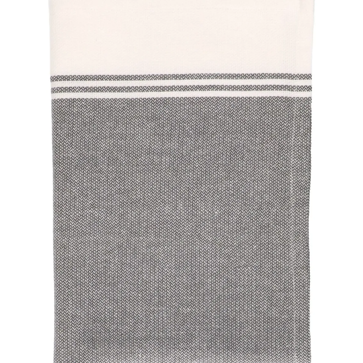 Theedoek, bio-katoen, antraciet/wit gemêleerd, 50 x 70 cm