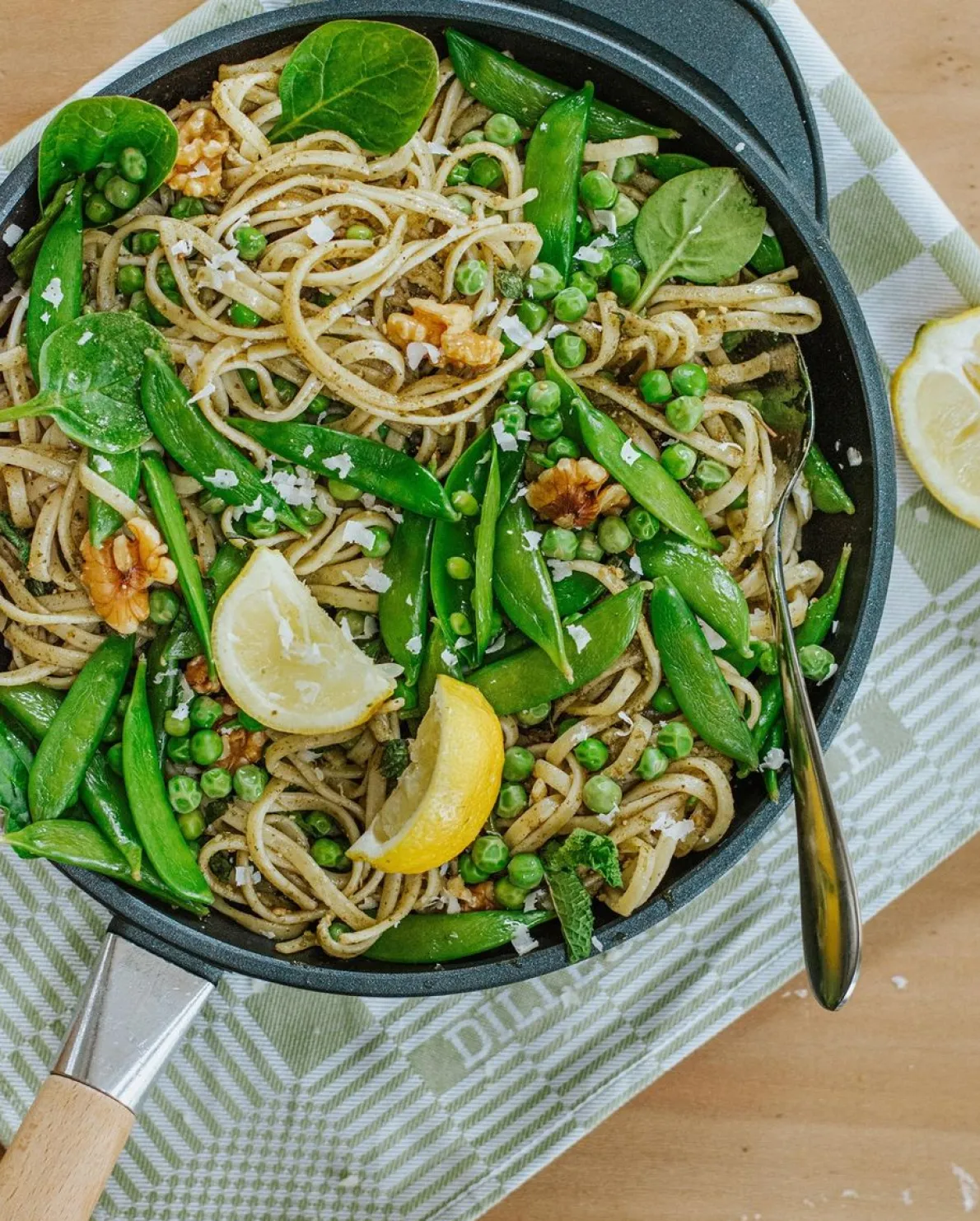 Theedoek Dille & Kamille, katoen, mosgroen