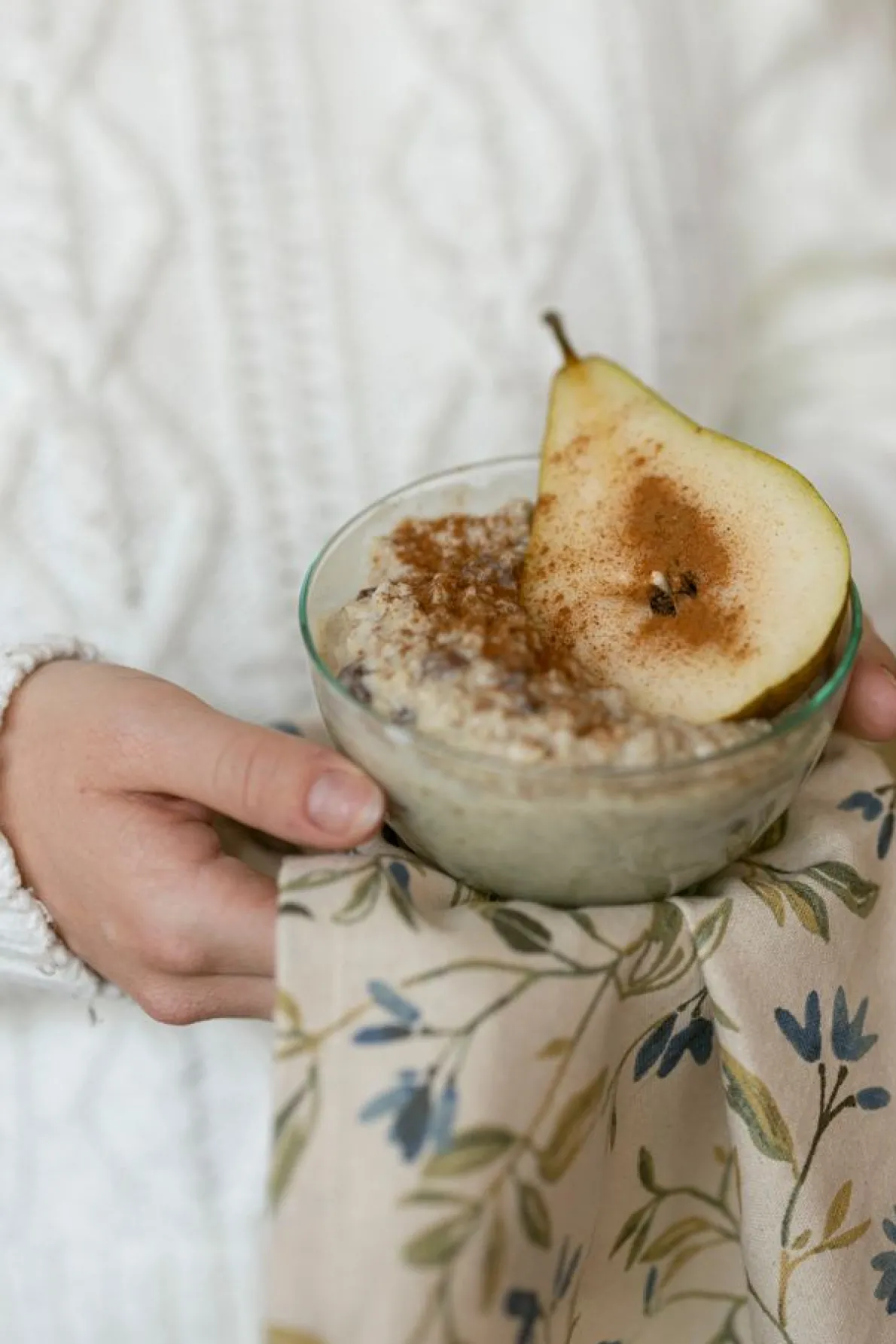 Theedoek, GOTS bio-katoen, winterbloesem blauw, 50 x 70 cm