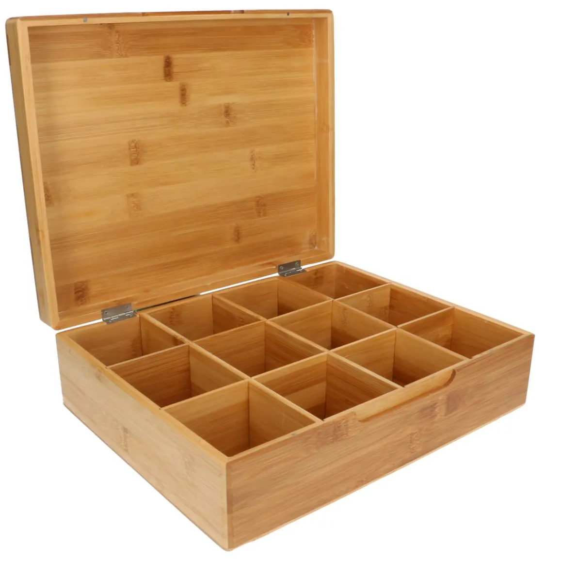 Theedoos, 12 vakken, bamboe