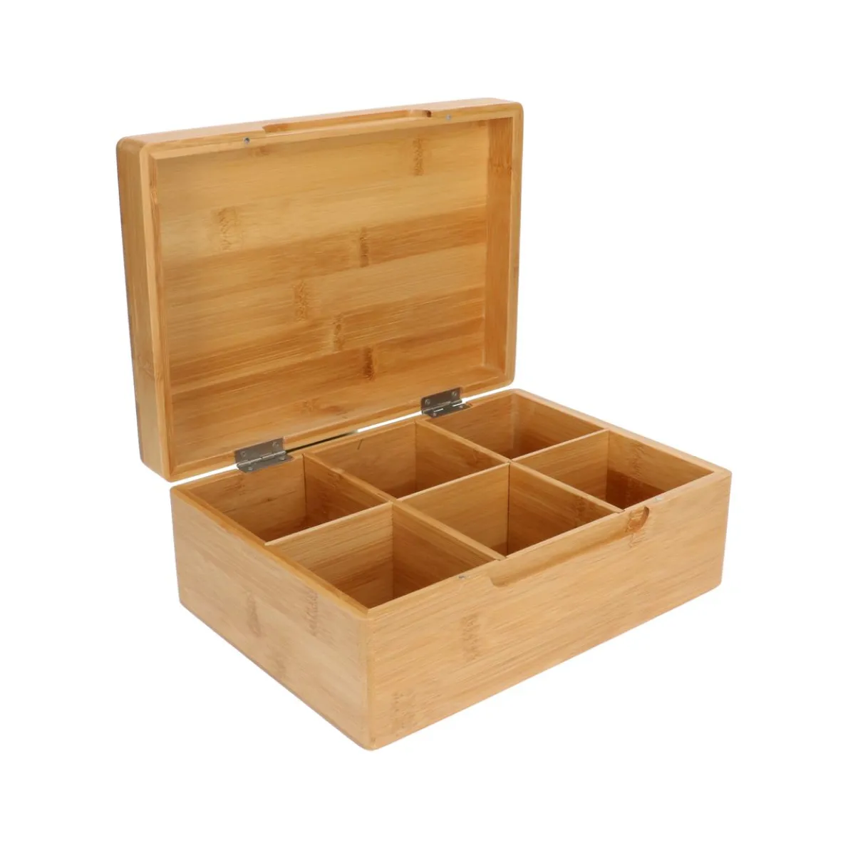 Theedoos, 6 vakken, bamboe